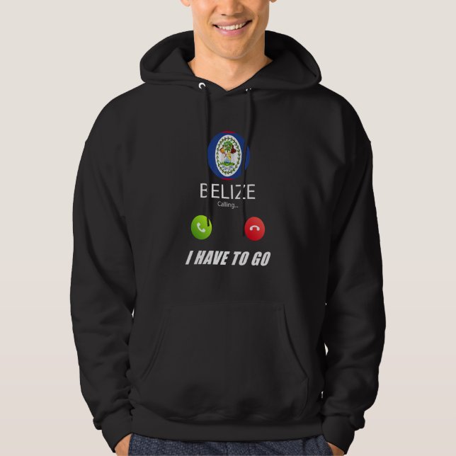 Belize Flagga Souvenir Belize Ringer Ringer Hoodie (Framsida)