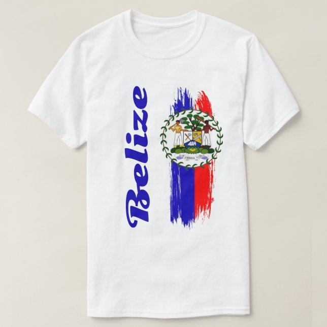 Belize Flagga T Shirt (Design framsida)
