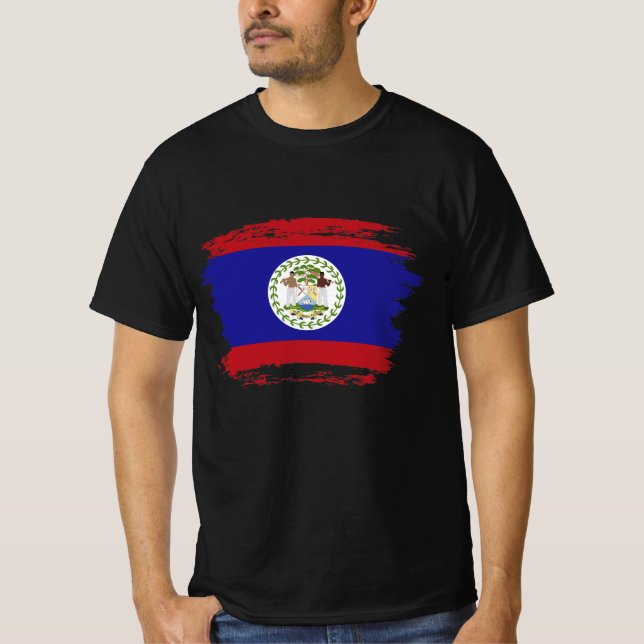 Belize flagga t shirt (Framsida)