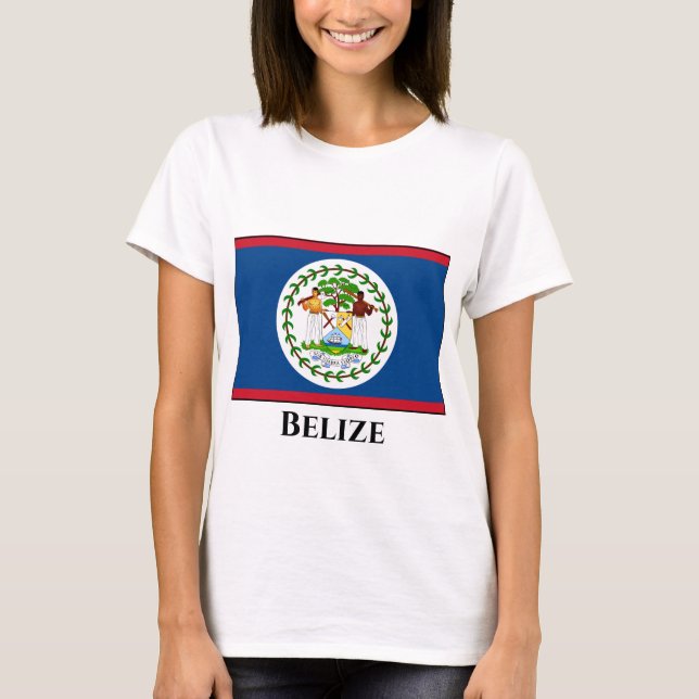 Belize Flagga T Shirt (Framsida)