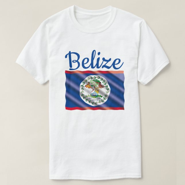 Belize Flagga T Shirt (Design framsida)
