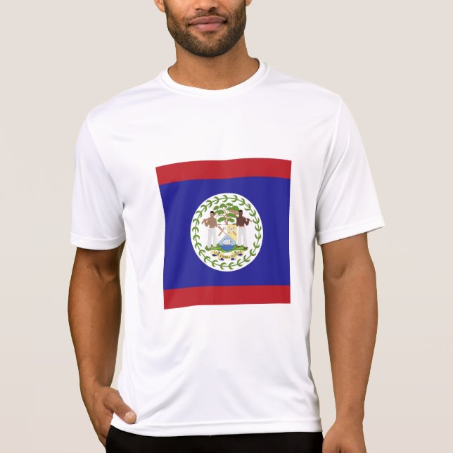 Belize flagga t shirt (Framsida)