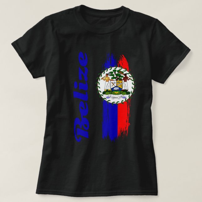 Belize Flagga T Shirt (Design framsida)