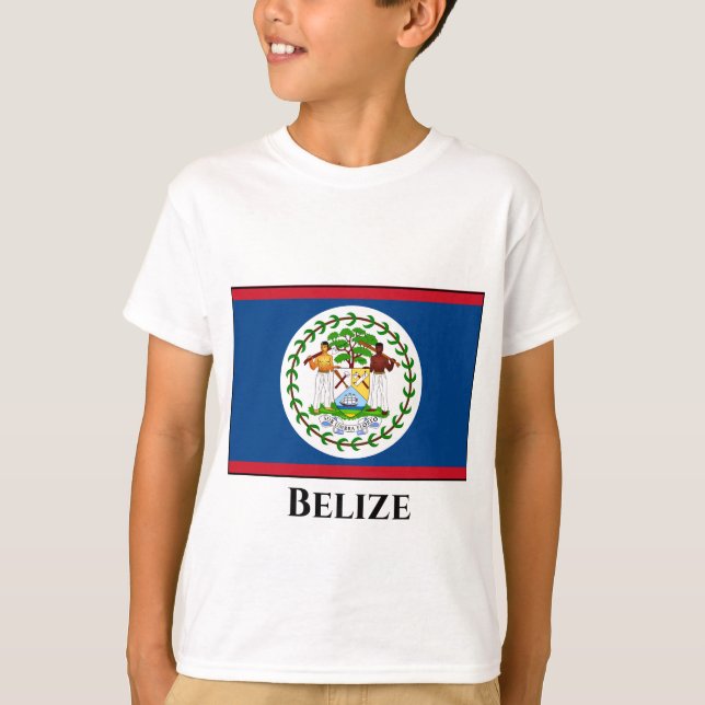 Belize Flagga T Shirt (Framsida)