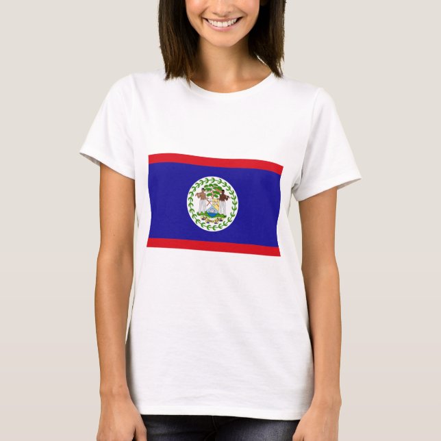 Belize Flagga T Shirt (Framsida)