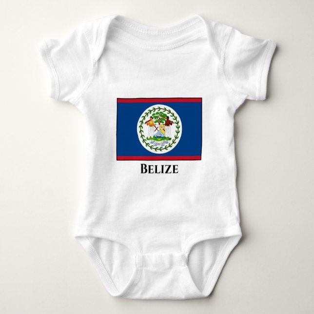 Belize Flagga T Shirt (Framsida)
