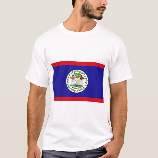 Belize Flagga T Shirt (Framsida)