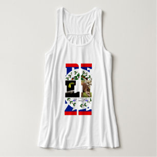 Belize Flagga, Tapir och Toucan Bird T-Shirt Linne Med Racerback