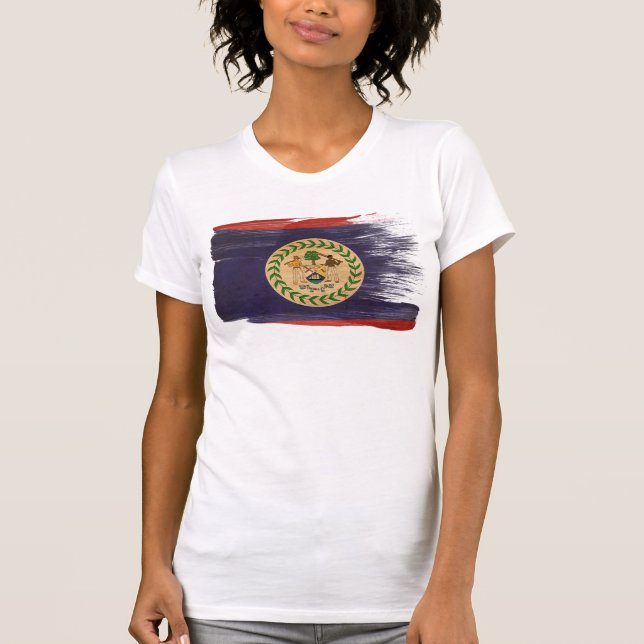 Belize flagga tee shirt (Framsida)