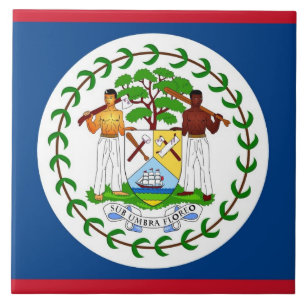 Belize Flagga Tile Kakelplatta