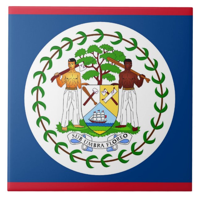Belize Flagga Tile Kakelplatta (Framsidan)