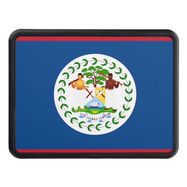 Belize flagga Trailer Hitch Cover Dragkroksskydd (Framsidan)