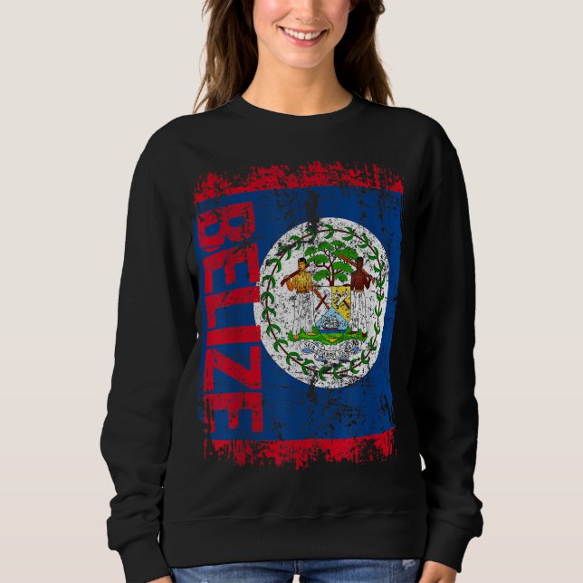 BELIZE Flagga Vintage Distress BELIZE T Shirt (Framsida)