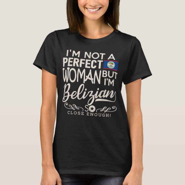 Belize Flagga Woman Shirt Belizean Pride Souvenir  T (Framsida)