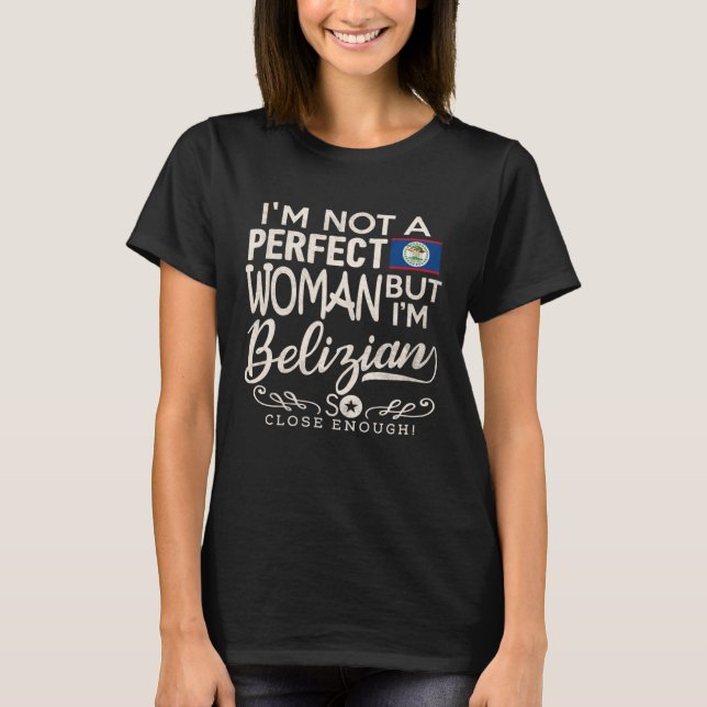 Belize Flagga Woman Shirt Belizean Pride Souvenir  T (Framsida)