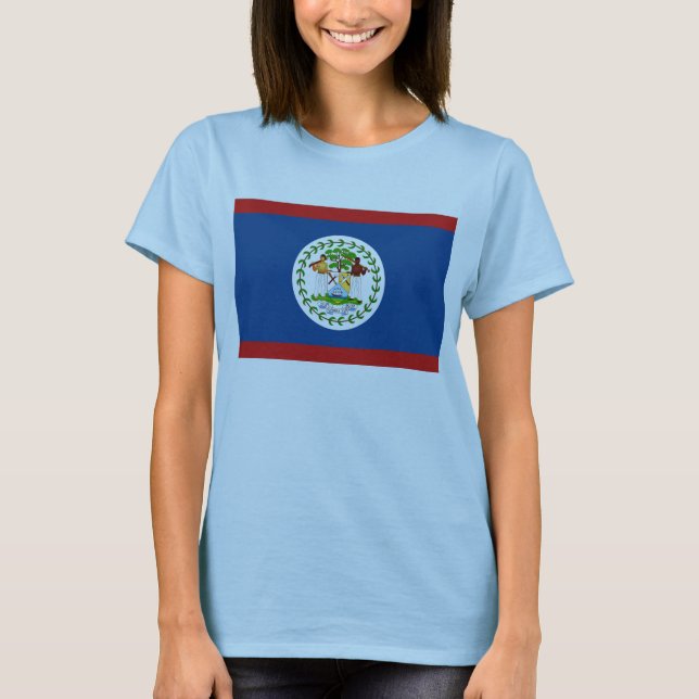 Belize Flagga x Karta T-Shirt (Framsida)
