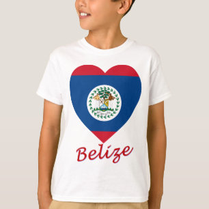 Belize flaggahjärta tee shirt