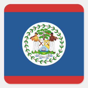 Belize flaggaklistermärke fyrkantigt klistermärke
