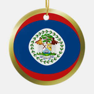 Belize flaggaprydnad julgransprydnad keramik