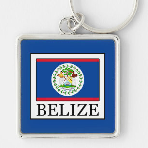 Belize Fyrkantig Silverfärgad Nyckelring