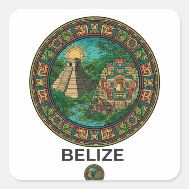 BELIZE FYRKANTIGT KLISTERMÄRKE (Framsida)