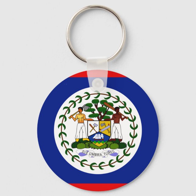Belize Hög Flagga Nyckelring (Framsida)