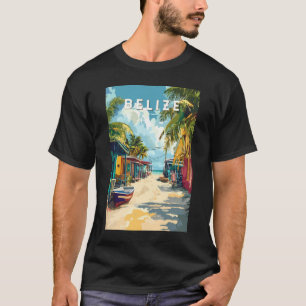 Belize Illustration Travel Art Vintage T Shirt