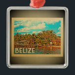 Belize Karibien Ornament Vintage resor<br><div class="desc">En coola vintage stil Belize är ett prydnadsföremål med handflatan träd,  hav och blå himmel på denna karribobanska ö. Tack vare S. Beddos foto som bas: https://www.flickr.com/photos/sambeddoes/13040953013</div>