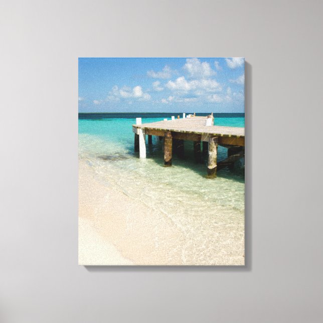 Belize, Karibiska havet, Goff Caye. En liten ö Canvastryck (Framsida)