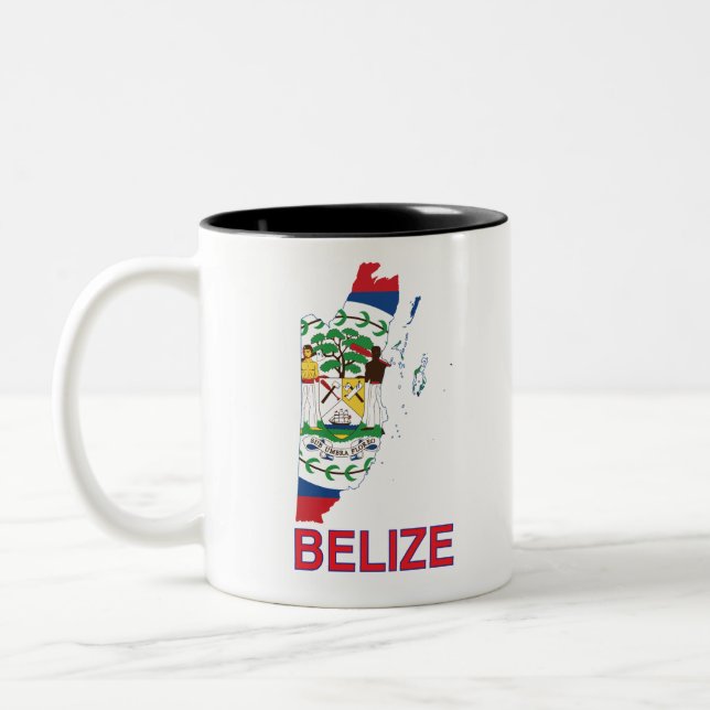 Belize Karta Två-Tonad Mugg (Vänster)