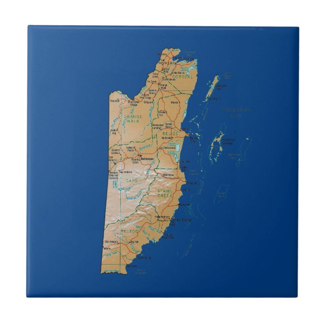 Belize Kartplattor Kakelplatta (Framsidan)