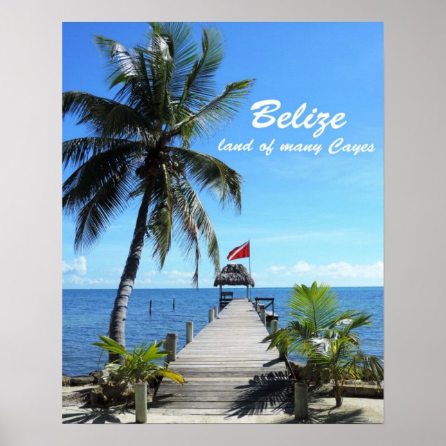 Belize - land i många Cayes Poster (Framsidan)