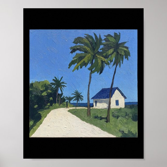 Belize Ligcape Post-impressionist Painting Stil Poster (Framsidan)