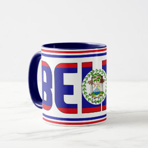 Belize National Flagga Patriotic Coffee Mugg