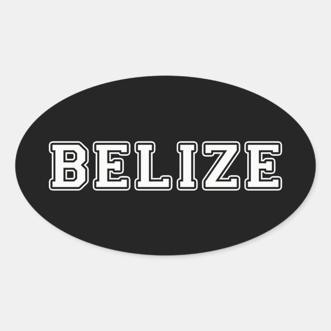 Belize Ovalt Klistermärke (Framsida)