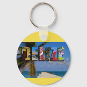 Belize reser den tropiska stranden foto nyckelring