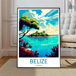 Belize Reseskryck Vägkonst Belize Vägghängande Poster