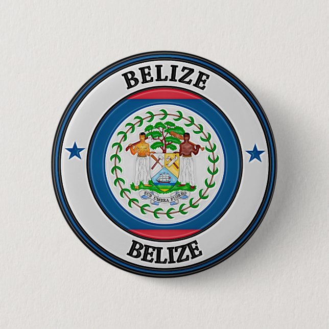 Belize Round Emblem Knapp (Framsida)
