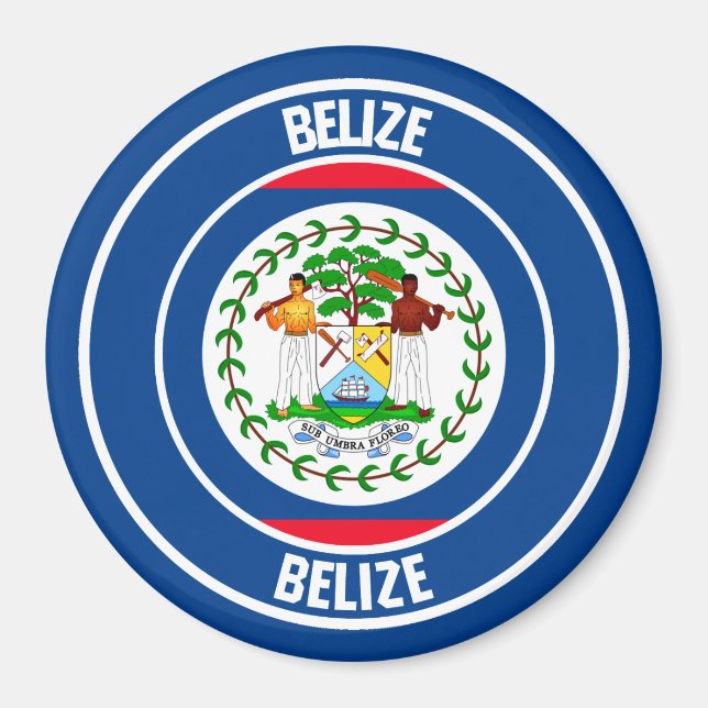 Belize Round Emblem Magnet (Framsidan)