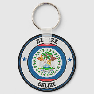 Belize Round Emblem Nyckelring