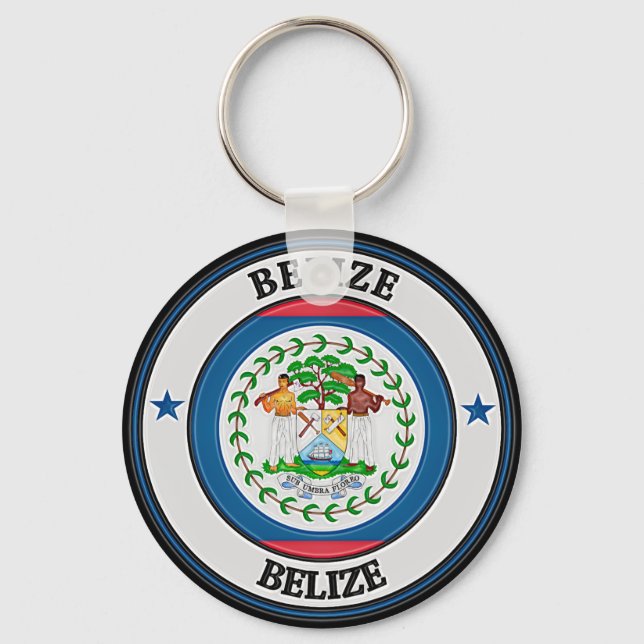 Belize Round Emblem Nyckelring (Framsida)