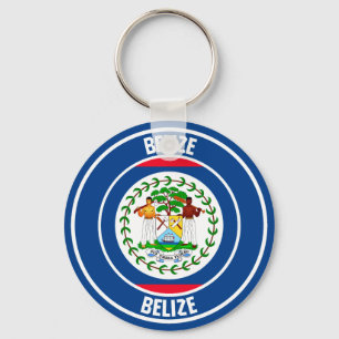 Belize Round Emblem Nyckelring