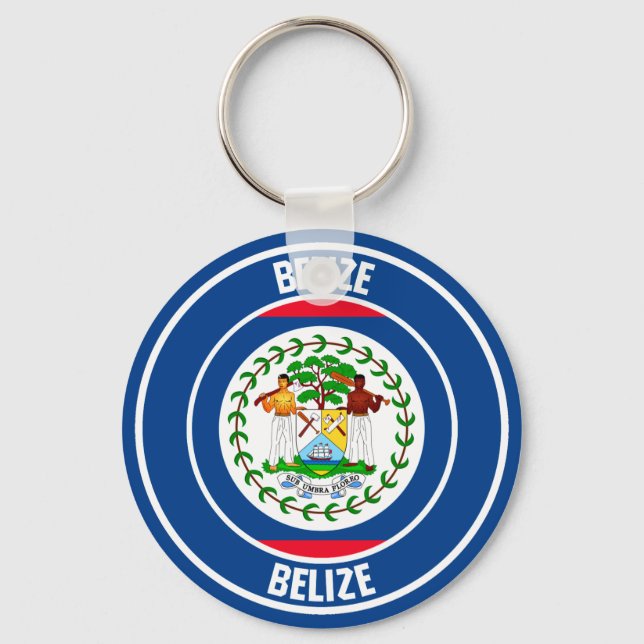 Belize Round Emblem Nyckelring (Framsida)