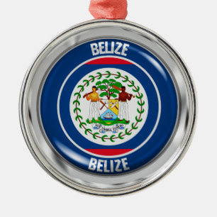 Belize-rundans emblem julgransprydnad metall