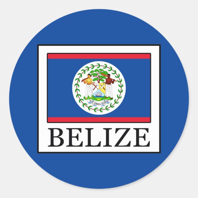 Belize Runt Klistermärke (Framsida)