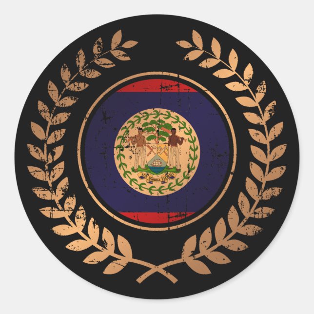 Belize Runt Klistermärke (Framsida)