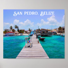Belize San Pedro Beach Ambergris Caye Poster
