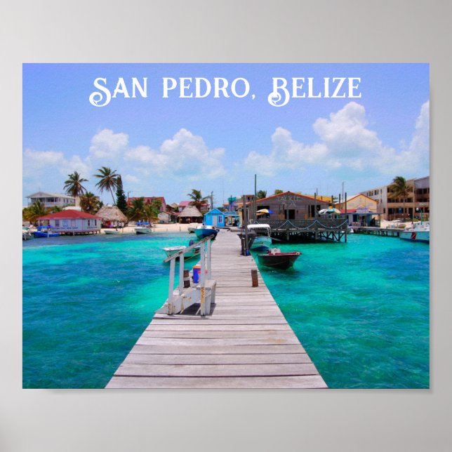 Belize San Pedro Beach Ambergris Caye Poster (Framsidan)