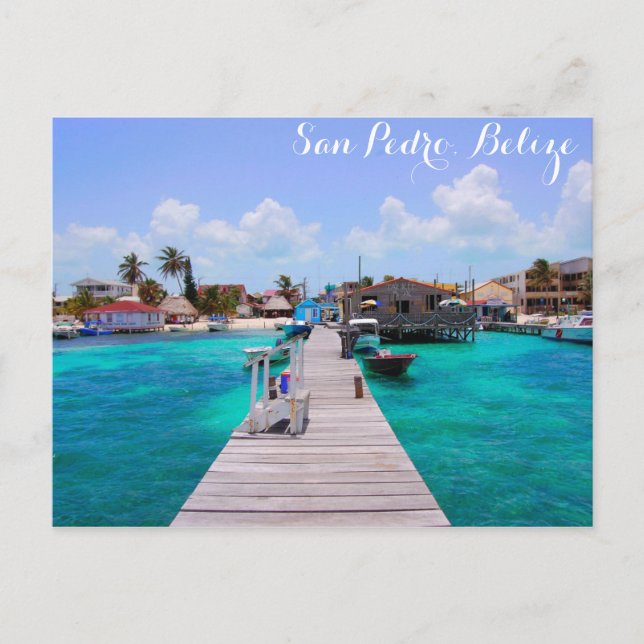 Belize San Pedro Beach Ambergris Caye Vykort (Framsida)