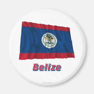 Belize som vinkar flagga med namn magnet
